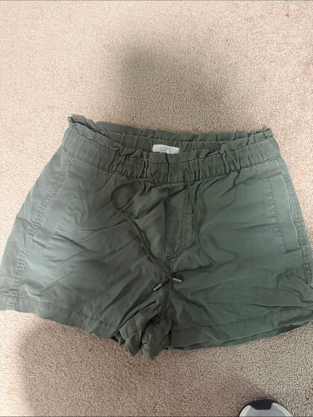 LOFT Olive Green Drawstring Casual Shorts